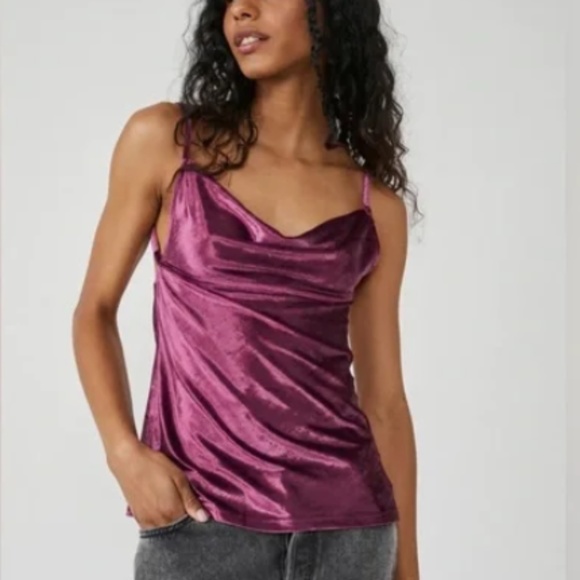 Free People All Night Velvet Tunic in Fig Jam sz xs - Picture 1 of 3
